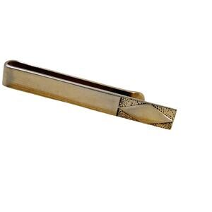 1950s Diamond Mid-Century Modern Swank Tie Bar Money Clip Gold Tone Gently Used